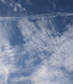 Low angle view of vapor trail in sky