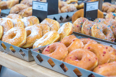 Close-up of sweet food for sale in store