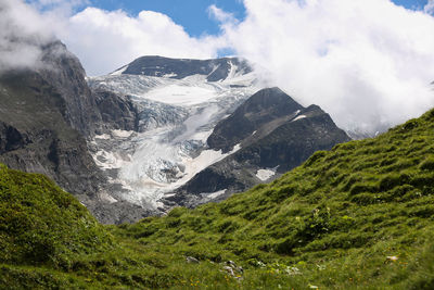 Low angle view of mountain against sky