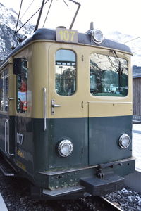 Train at railroad station platform