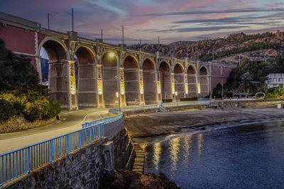 Bridge over river against sky