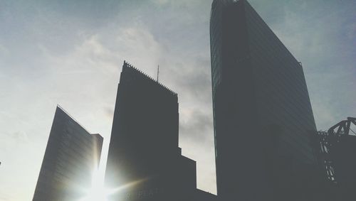 Low angle view of modern building against sky