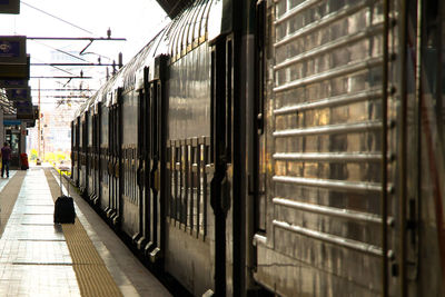 Train at railroad station platform