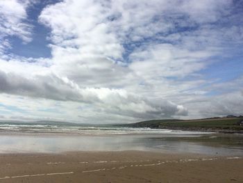 Scenic view of beach against sky