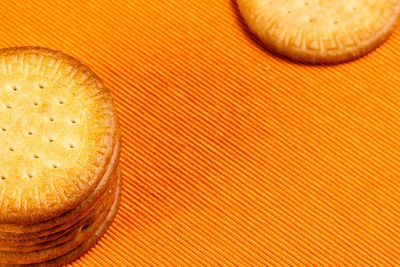 High angle view of orange slices