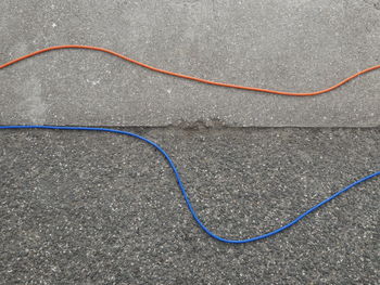 Close-up high angle view of cables