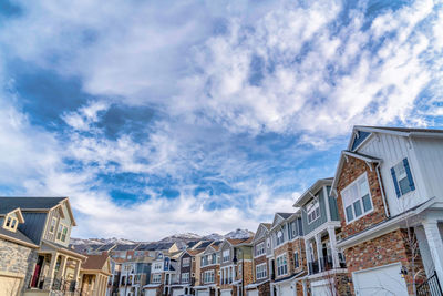 Low angle view of buildings against sky