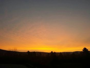 Silhouette landscape at sunset