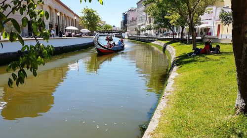 View of canal along buildings