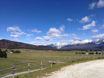 Scenic view of field against sky