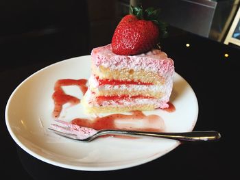 Close-up of cake in plate