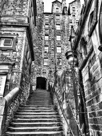 Low angle view of steps in city