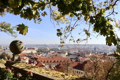 View of townscape against sky