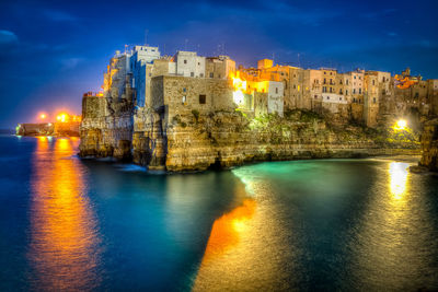 Illuminated old town from italy