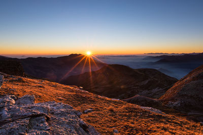 Scenic view of landscape during sunset