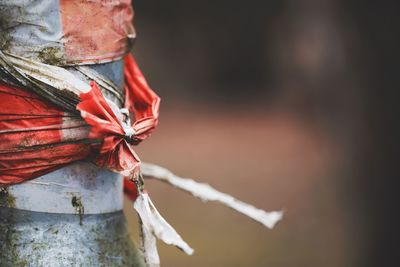 Close-up of barrier tape