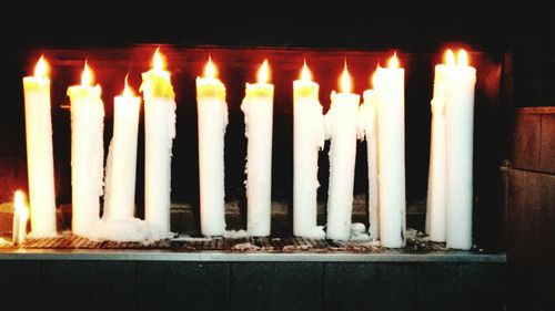 View of lit lights at night