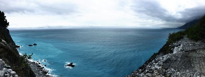 High angle view of sea against sky