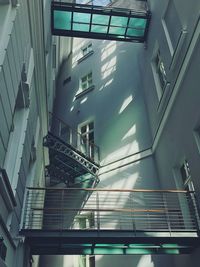 Low angle view of spiral stairs