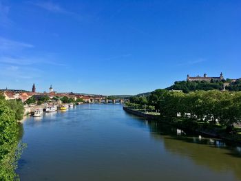 View of river against blue sky