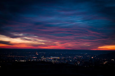 Dramatic sky over city