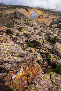 Scenic view of rocky mountains against sky