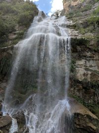 Scenic view of waterfall