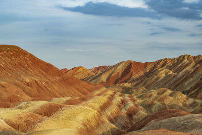Danxia scenic view of mountains against sky