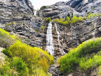 Scenic view of waterfall