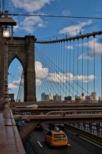 View of suspension bridge against sky