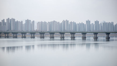 Reflection of buildings in water