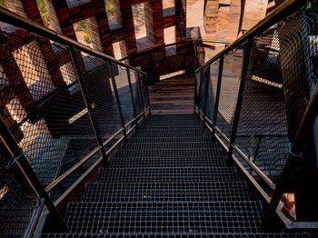 High angle view of staircase in building