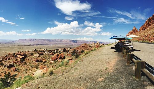 Scenic view of land against sky