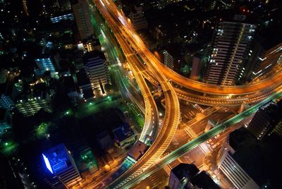 Illuminated city at night