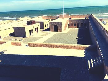 High angle view of beach against sky