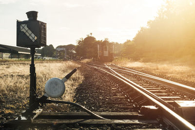 Railroad tracks against sky