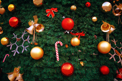 High angle view of christmas decoration