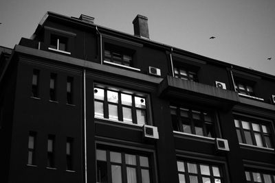 Low angle view of building against clear sky