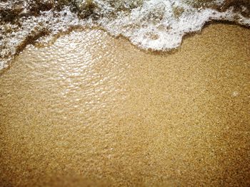 High angle view of surf on shore
