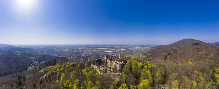 Panoramic shot of cityscape against sky