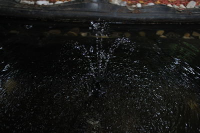 High angle view of water falling from fountain