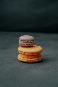 Close-up of macarons on table