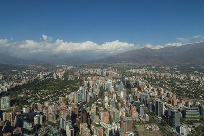 High angle view of townscape against sky