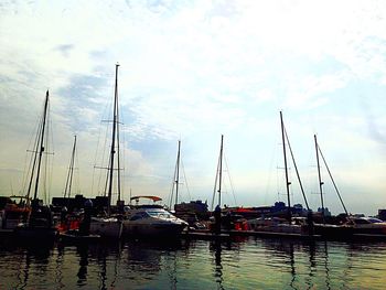 Boats in harbor