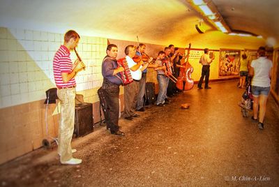 Group of people at music concert