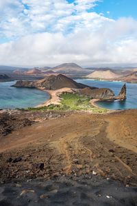 Overlook on a mountainous island in the galapagos 