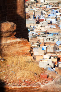 High angle shot of townscape