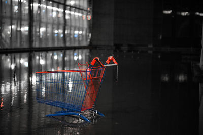 Shopping cart in water