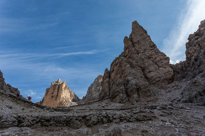 Panoramic view of rock formations against sky