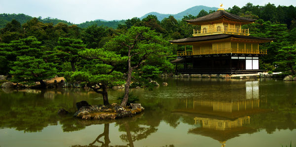 Reflection of building in lake